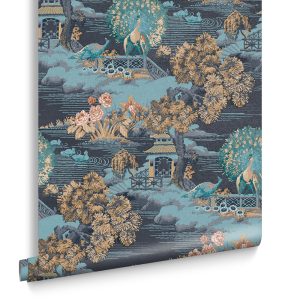 Graham & Brown Vliesbehang – Edo Toile Navy – 10mx52cm Graham & Brown Vliesbehang – Edo Toile Navy – 10mx52cm