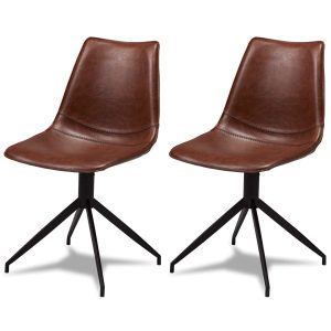 Furnhouse eetkamerstoel Isabel – Lichtbruin – Kunstleer – Set van 2