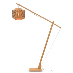 GOOD&MOJO vloerlamp Bhutan – bruin – Ø40cm