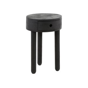 Giga Meubel Nachtkastje Round – Zwart Acaciahout – 35x35x55cm Giga Meubel Nachtkastje Round – Zwart Acaciahout – 35x35x55cm