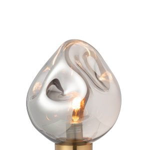 J-Line tafellamp – metaal/glas – grijs/goud J-Line tafellamp – metaal/glas – grijs/goud