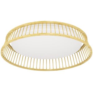 EGLO plafondlamp Luppineria – led – ø 45 cm – bruin/wit – hout EGLO plafondlamp Luppineria – led – ø 45 cm – bruin/wit – hout