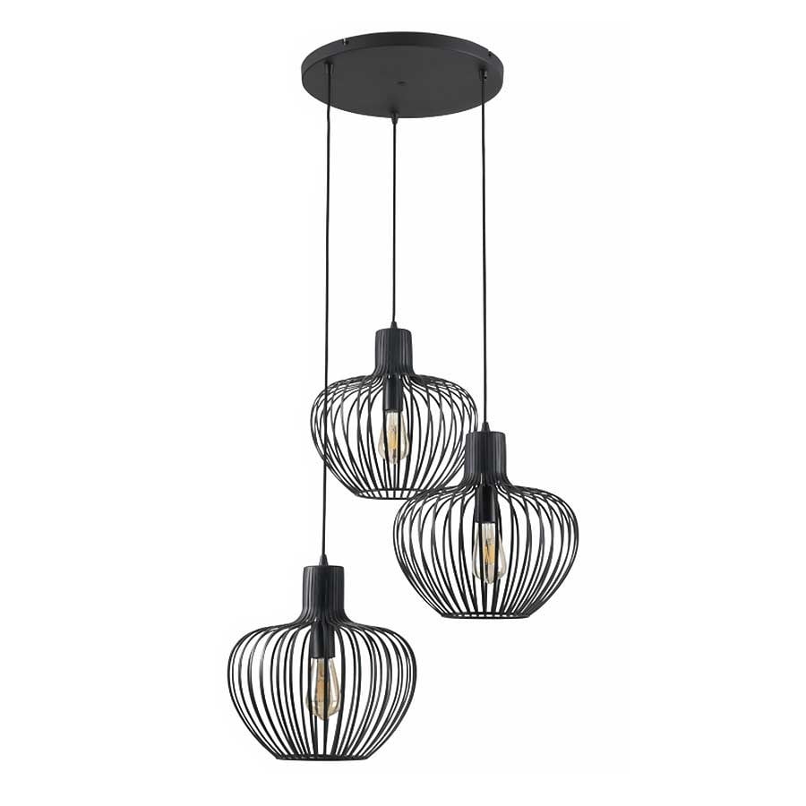 Freelight hanglamp Arraffone - 3 lichts - 50 x 160 cm - zwart