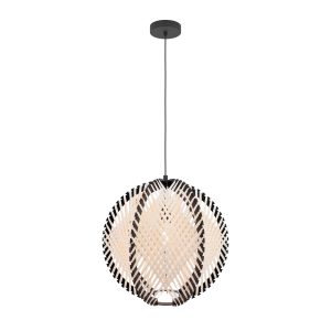 EGLO hanglamp Waverton – e27 – ø 40 cm – zwart/wit – textiel EGLO hanglamp Waverton – e27 – ø 40 cm – zwart/wit – textiel