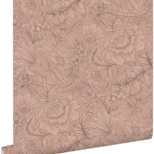 ESTAhome behang bloemmotief terracotta roze – 53 cm x 10.05 m – 139794 ESTAhome behang bloemmotief terracotta roze – 53 cm x 10.05 m – 139794