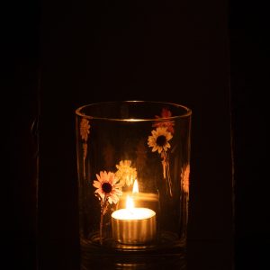 J-Line windlicht Peggy Bloemen – glas – transparant – large J-Line windlicht Peggy Bloemen – glas – transparant – large