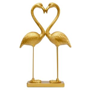 Kare Design Woonaccessoires flamingo hart koppel 39cm goud Kare Design Woonaccessoires flamingo hart koppel 39cm goud
