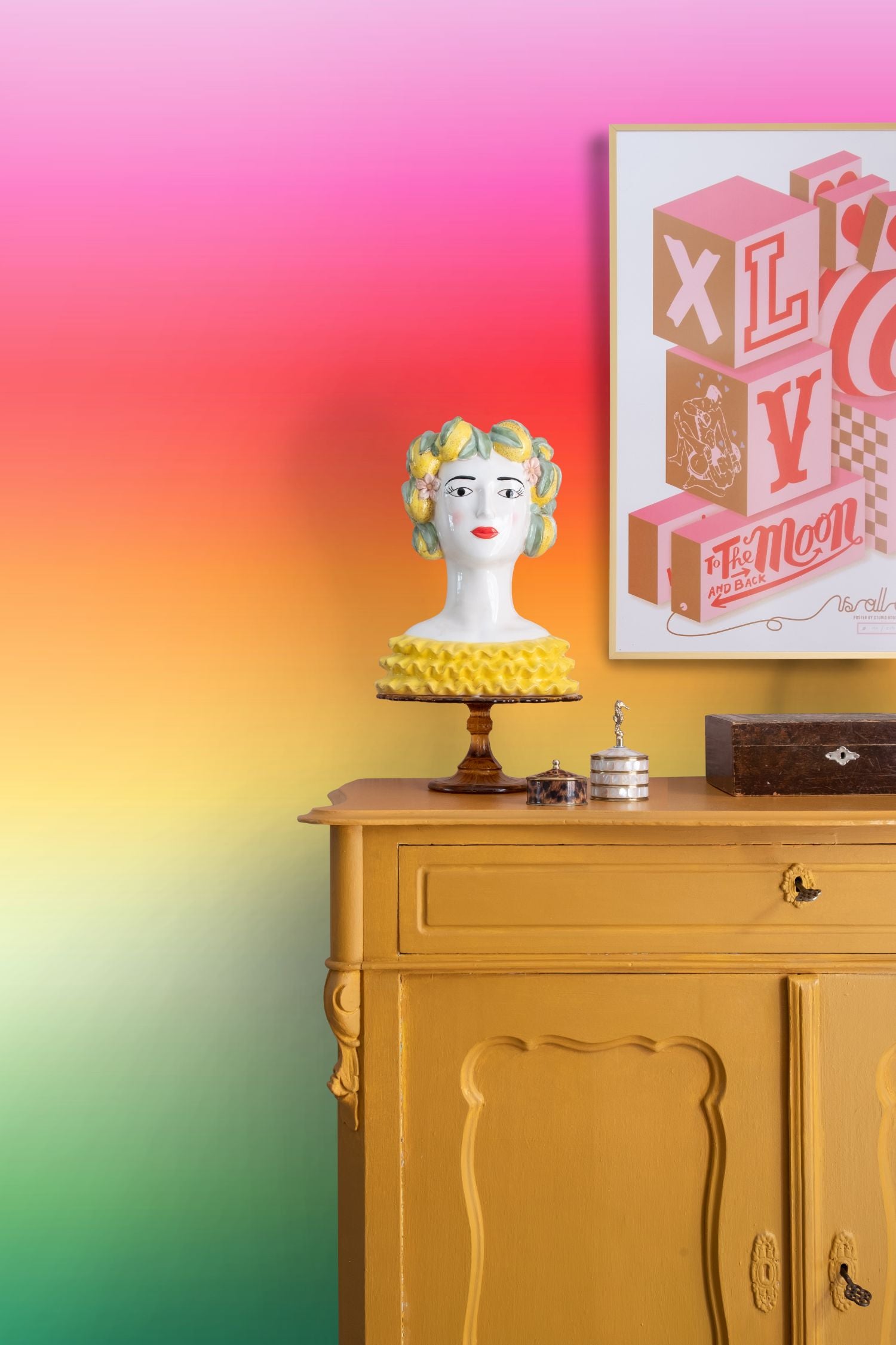 ESTAhome fotobehang kamerhoog dip dye kleurverloop regenboog kleuren -