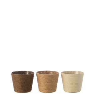 J-Line bloempot Touwtjes – papier – creme/naturel/bruin – extra small J-Line bloempot Touwtjes – papier – creme/naturel/bruin – extra small