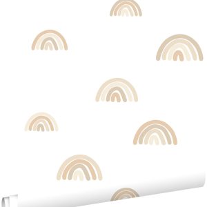 ESTAhome behang regenboogjes beige en wit – 53 cm x 10.05 m – 139684 ESTAhome behang regenboogjes beige en wit – 53 cm x 10.05 m – 139684