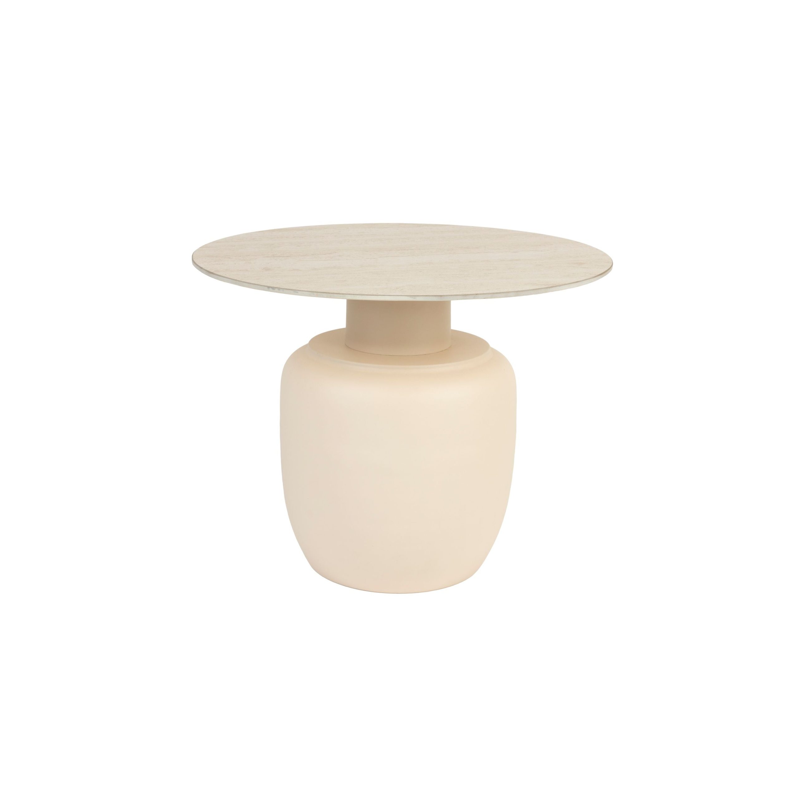 Housecraft Living Karula Bijzettafel Hoog 60x60 cm Travertin-Look Beig