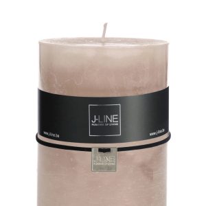 J-Line cilinderkaars Zand – lichtroze – extra large – 95U – 6 stuks