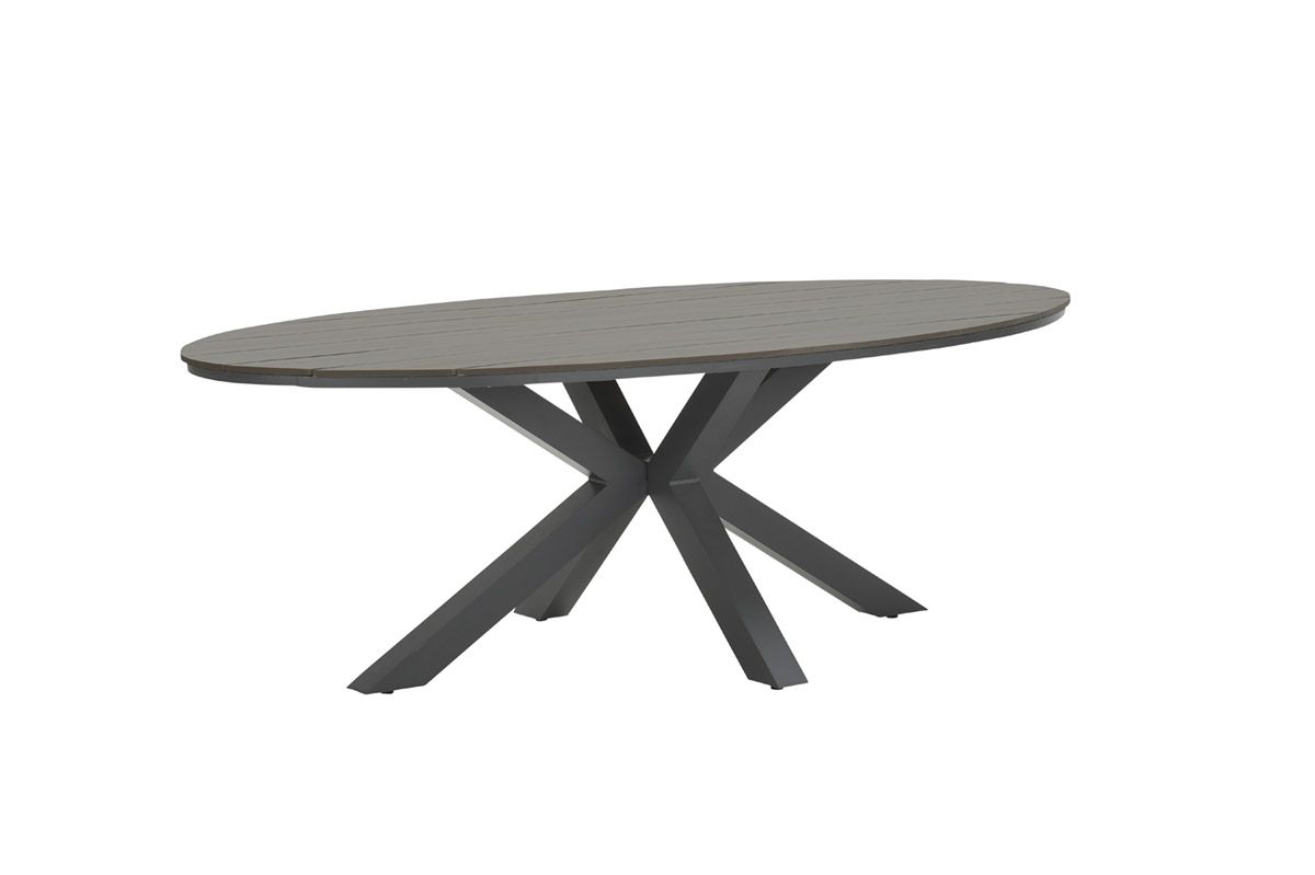 Garden Impressions Edison tuintafel - ovaal - 220 cm - grey teak Viron