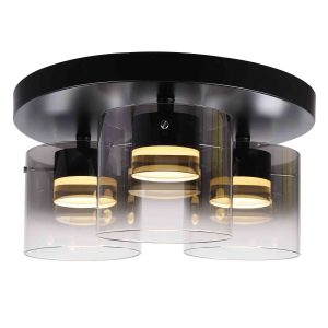 Highlight plafondlamp Salerno – 3 lichts – 40 x 19 cm – zwart Highlight plafondlamp Salerno – 3 lichts – 40 x 19 cm – zwart