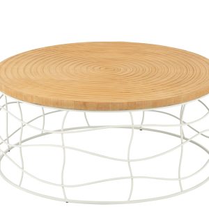 J-Line salontafel – ijzer/hout – naturel/wit J-Line salontafel – ijzer/hout – naturel/wit