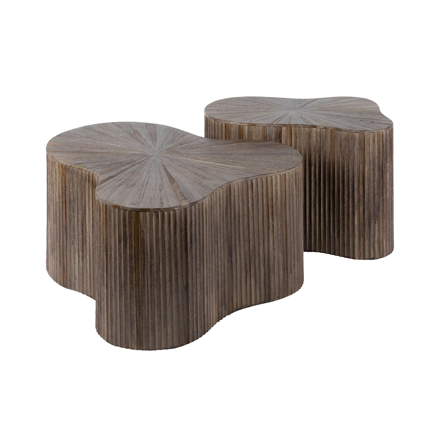 Giga Meubel Salontafel Maya - Donkerbruin Hout - Set van 2 - 77x60x38c