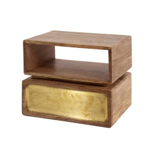 Giga Meubel Nachtkastje Brass – Naturel Hout – 40x30x33cm Giga Meubel Nachtkastje Brass – Naturel Hout – 40x30x33cm