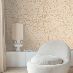 ESTAhome fotobehang bloemen beige – 200 x 279 cm – 159411 ESTAhome fotobehang bloemen beige – 200 x 279 cm – 159411