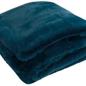 J-Line plaid Cutie – fleece deken – polyester – petrolblauw – 180 x 13 J-Line plaid Cutie – fleece deken – polyester – petrolblauw – 180 x 13