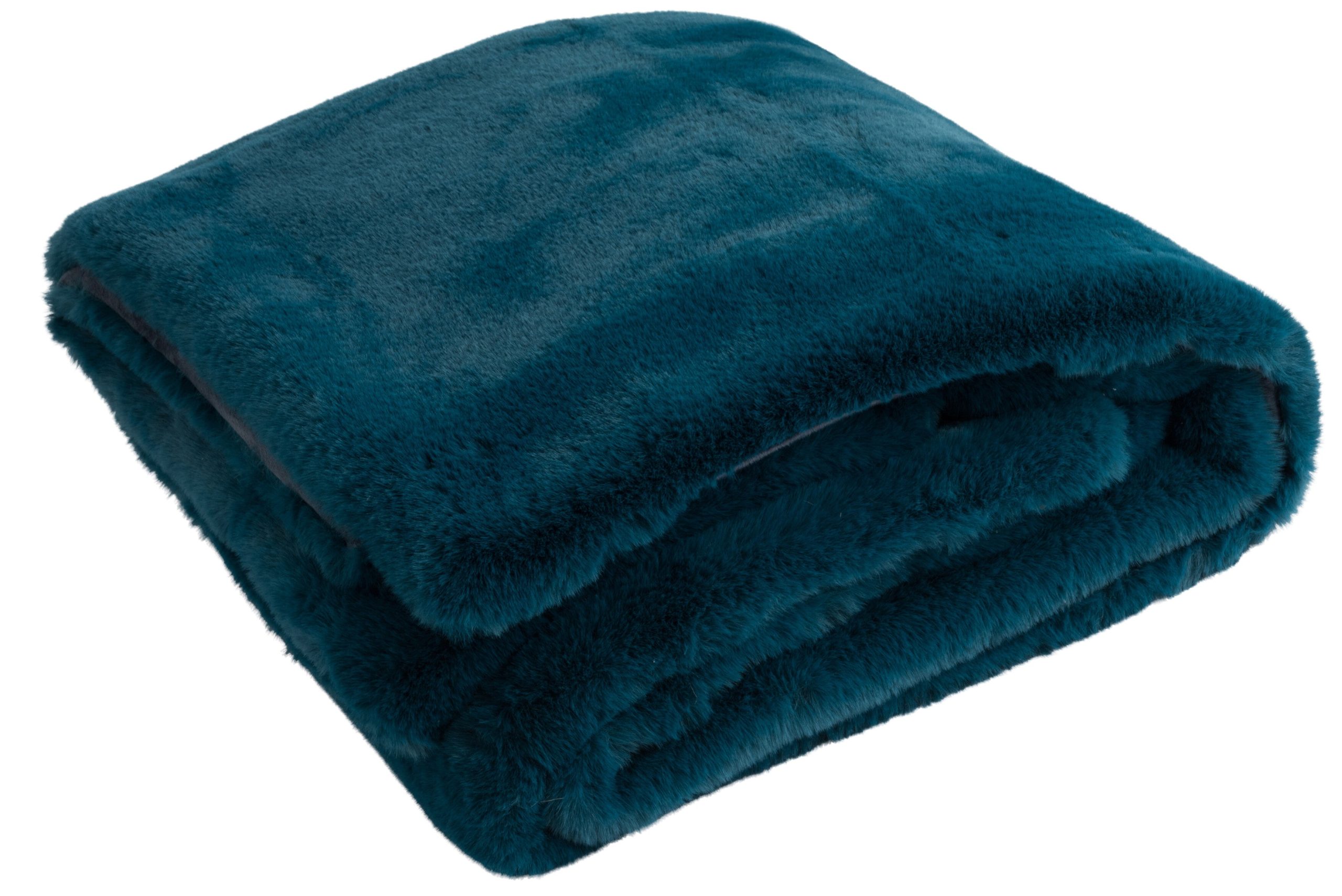 J-Line plaid Cutie - fleece deken – polyester – petrolblauw - 180 x 13