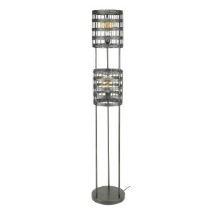 Giga Meubel Vloerlamp Metal Blinds – Zwart – 2-Lichts – 30x30x166cm