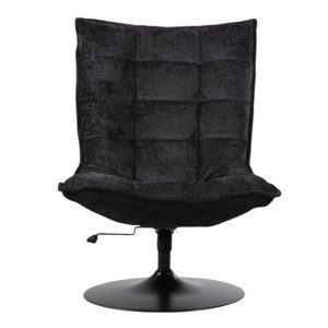 FurniLux Fauteuil Sam Black van – Stof – Met en ronde voet – Verstelba FurniLux Fauteuil Sam Black van – Stof – Met en ronde voet – Verstelba