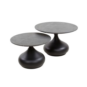 Giga Meubel Salontafel Drop Shape – Zwart Hout – Set van 2 – 60x60x40c Giga Meubel Salontafel Drop Shape – Zwart Hout – Set van 2 – 60x60x40c