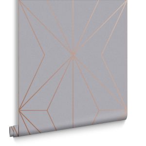 Graham & Brown Vliesbehang – Harmony Grey Rosegold – 10mx53cm