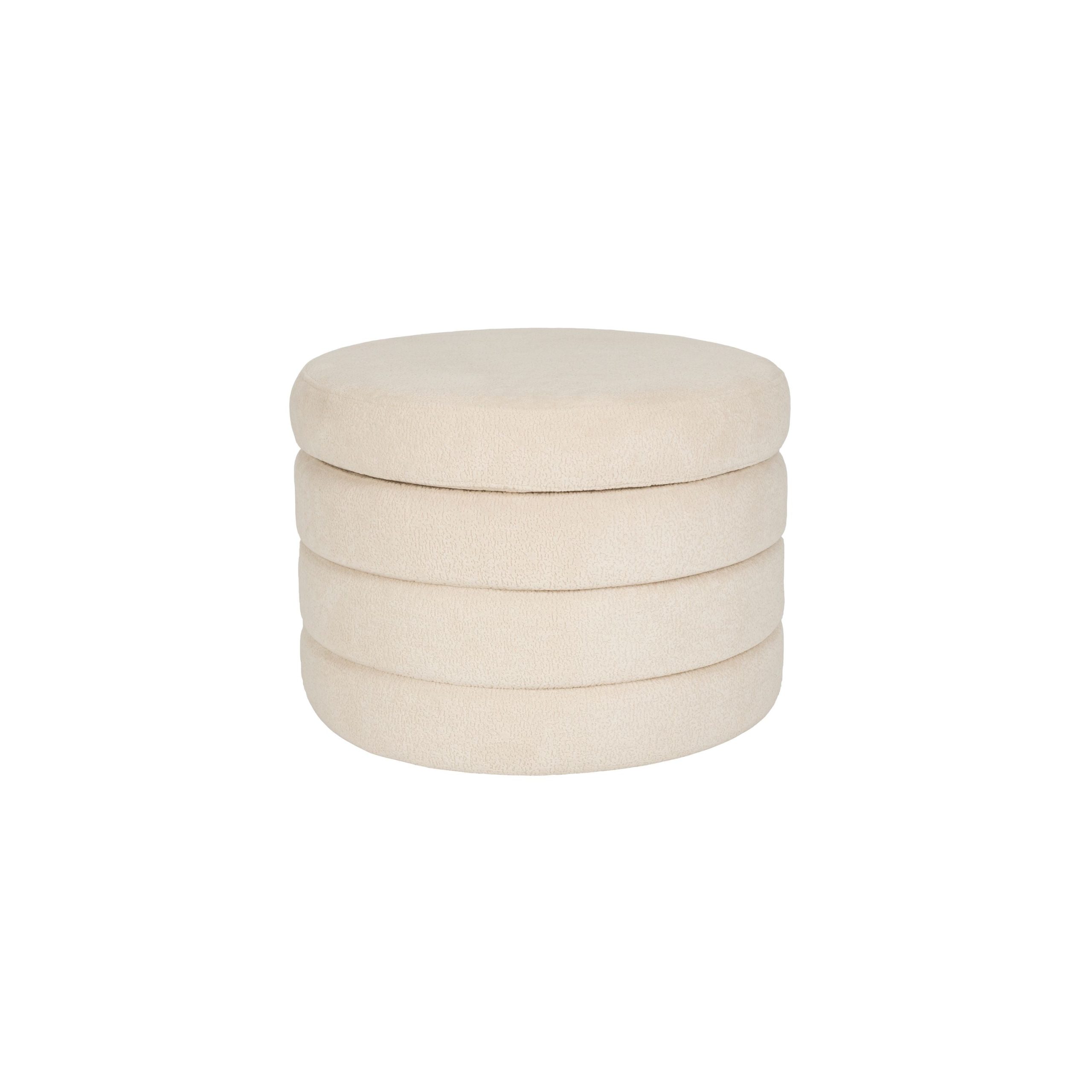 Housecraft Living Zuma Poef met opbergruimte Bouclé Beige