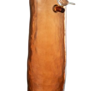 J-Line vaas Lang Vogel – glas – oranje – large – 32 cm hoog