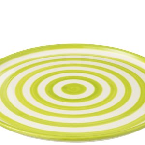 J-Line bord Granada Stripes – keramiek – wit/groen J-Line bord Granada Stripes – keramiek – wit/groen