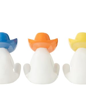 J-Line decoratie Beeld Cowboyhoed – hats – mix – 3 stuks