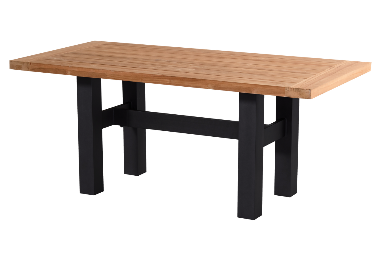 Hartman Tuintafel Sophie Yasmani - Naturel/Zwart Teakhout - 180x95x76c