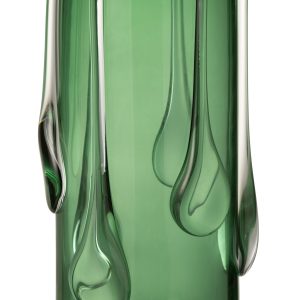 J-Line vaas Drippy – glas – groen – large – 33 cm hoog