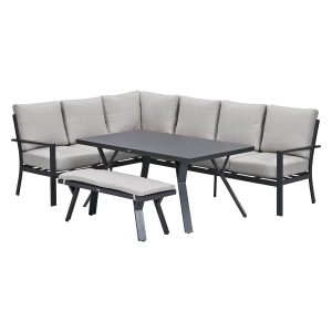 Garden Impressions Lounge dining set Senja 4-delig links – sandstone