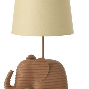 J-Line tafellamp Gestreept – polyresin – bruin