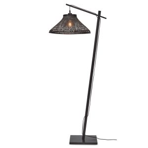 GOOD&MOJO vloerlamp Tahiti – zwart – Ø45cm