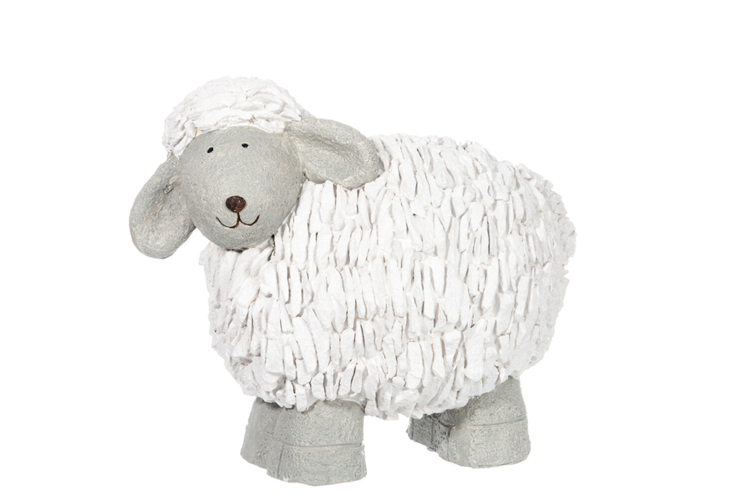 J-Line figuur Schaap - polyresin - wit/grijs - small