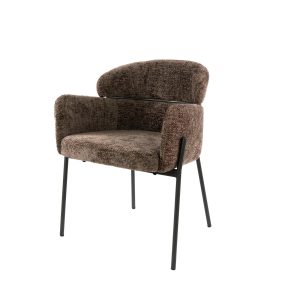 Giga Meubel Eetkamerstoel Curva – Taupe Stof – Set van 2 Giga Meubel Eetkamerstoel Curva – Taupe Stof – Set van 2