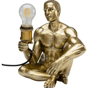 Kare Design tafellamp – zittende man – goud