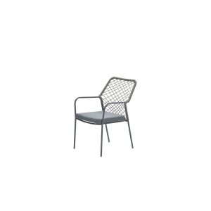 Dido dining fauteuil – carbon black – rope mosgroen – mystic grey