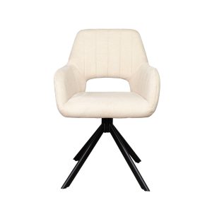 Giga Meubel Eetkamerstoel Nola – Polyester/Metaal – Beige – Set van 2 Giga Meubel Eetkamerstoel Nola – Polyester/Metaal – Beige – Set van 2