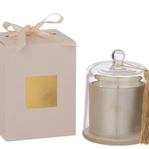 J-Line geurkaars Stolp Merci – Elderflower – glas – beige – large – 45