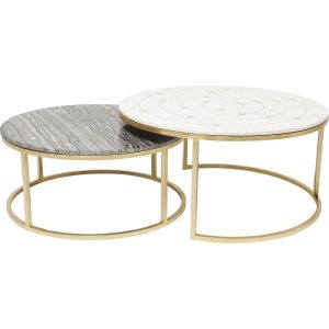 Kare Design Salontafel Mystic rondje set van 2 Kare Design Salontafel Mystic rondje set van 2