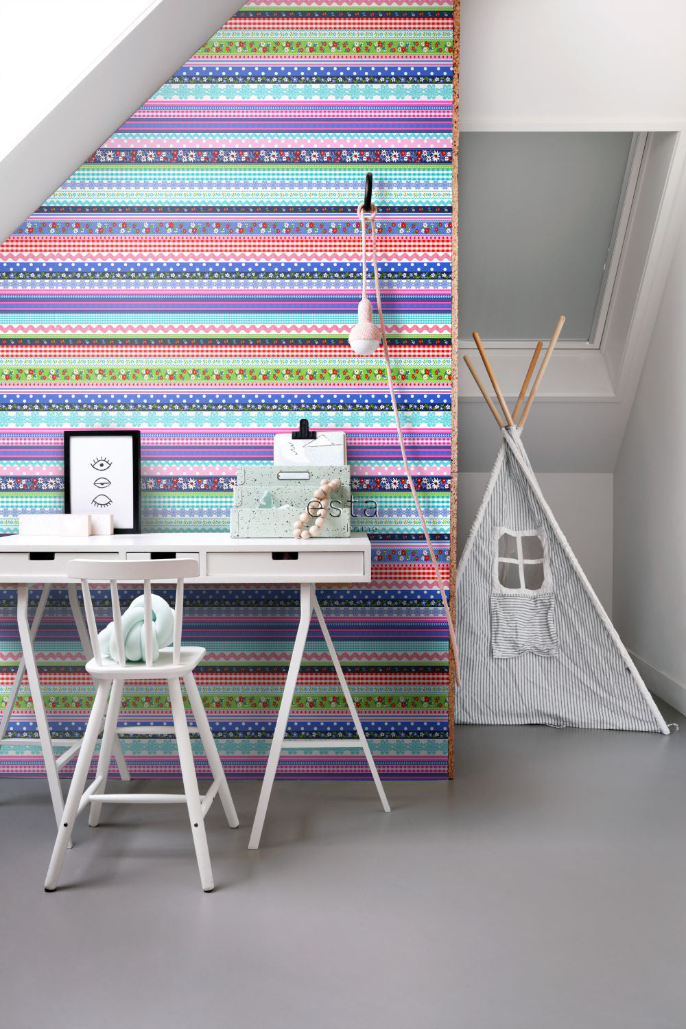 ESTAhome fotobehang strikjes meerkleurig - 100 x 279 cm - 158107