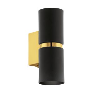 EGLO wandlamp Passa – 2 lichts – zwart, goud EGLO wandlamp Passa – 2 lichts – zwart, goud