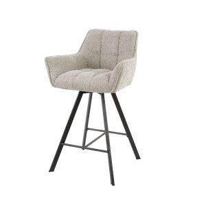 Giga Meubel Barstoel Raster – Zand Bouclé – Draaibaar – Zithoogte 69cm Giga Meubel Barstoel Raster – Zand Bouclé – Draaibaar – Zithoogte 69cm