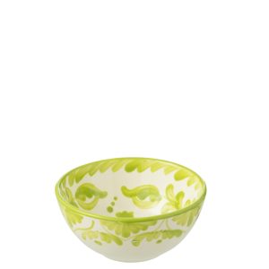 J-Line kom Granada High – keramiek – wit/groen – small – Ø 14 cm J-Line kom Granada High – keramiek – wit/groen – small – Ø 14 cm