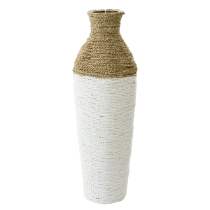 J-Line vaas – zeegras – wit/naturel