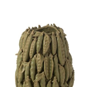 J-Line vaas Botanica Bonen Hoog – keramiek – groen – Ø 30.5 cm J-Line vaas Botanica Bonen Hoog – keramiek – groen – Ø 30.5 cm
